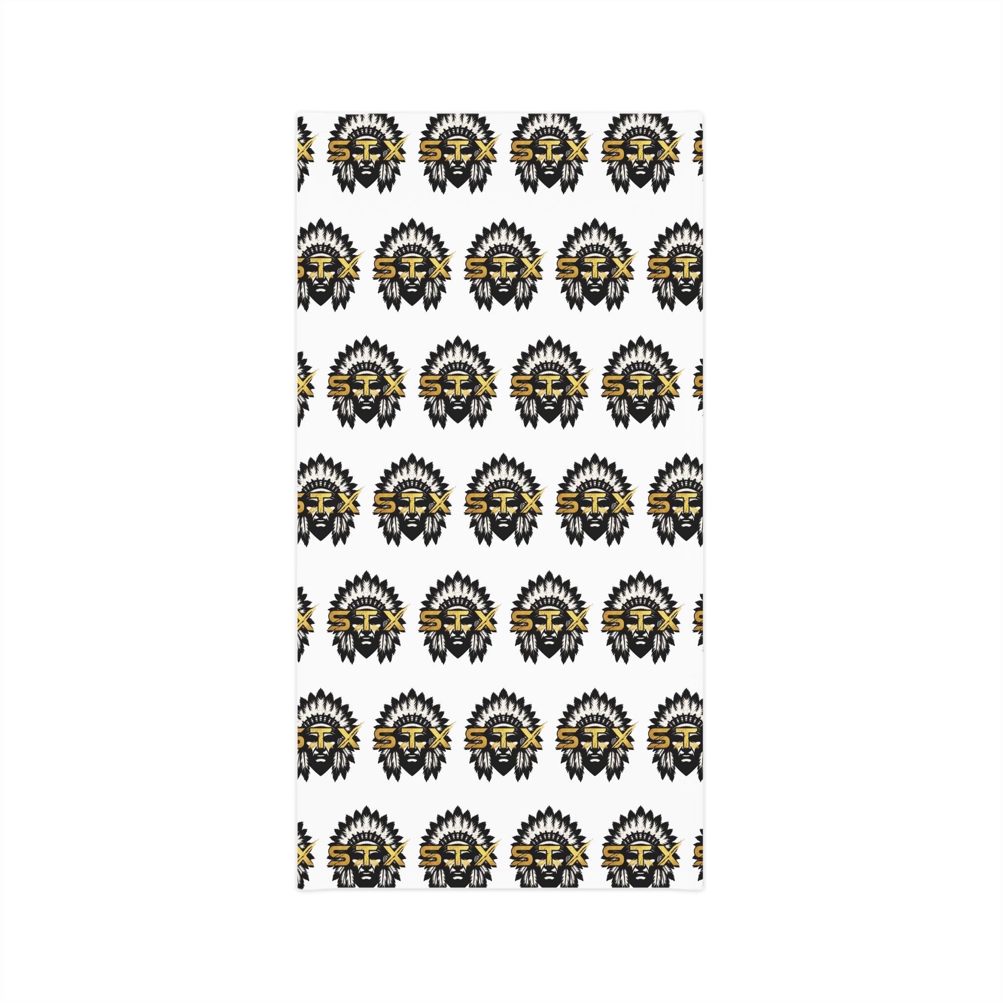 Lightweight Neck Gaiter — Black & Gold Tribal Sun Pattern