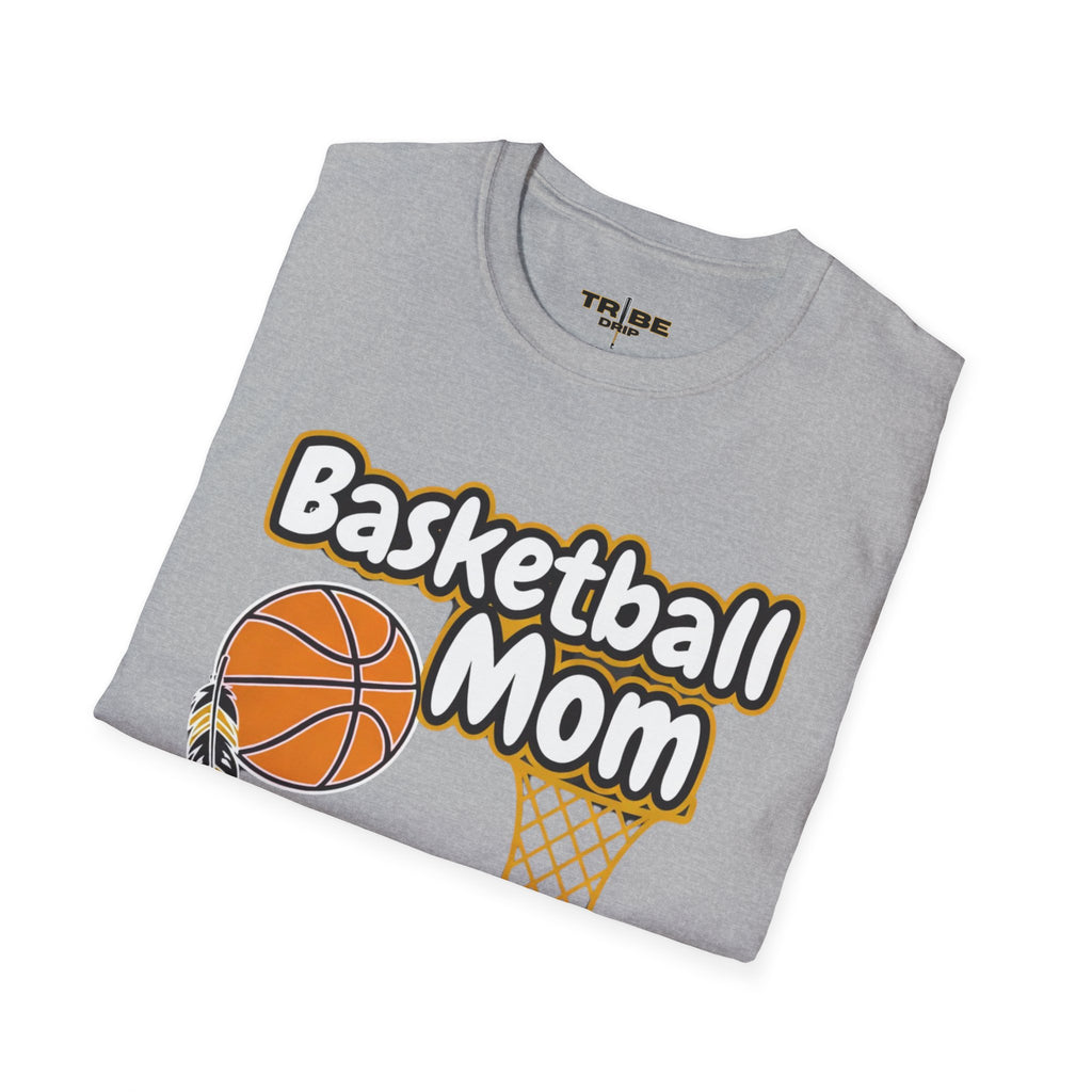 Basketball Mom T-Shirt — Cute Basketball & Hoop Graphic Tee for Proud Moms