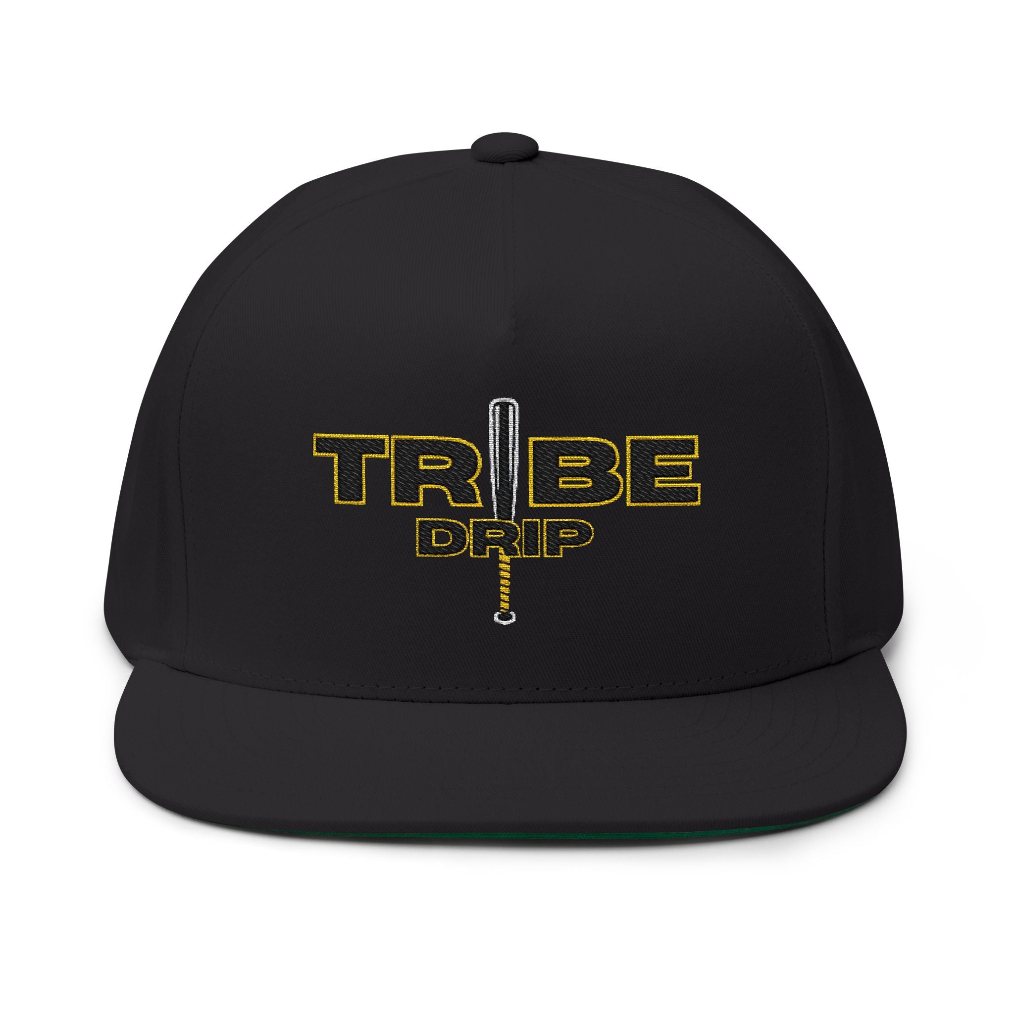 Flat Bill Cap — "TRIBE DRIP" Embroidered Snapback Hat