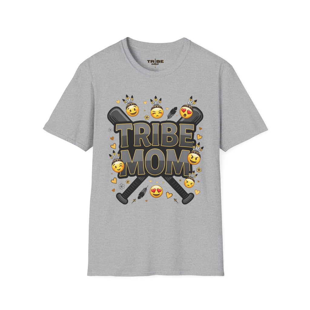 Tribe Mom T-Shirt — Baseball Mom Emoji Team Shirt