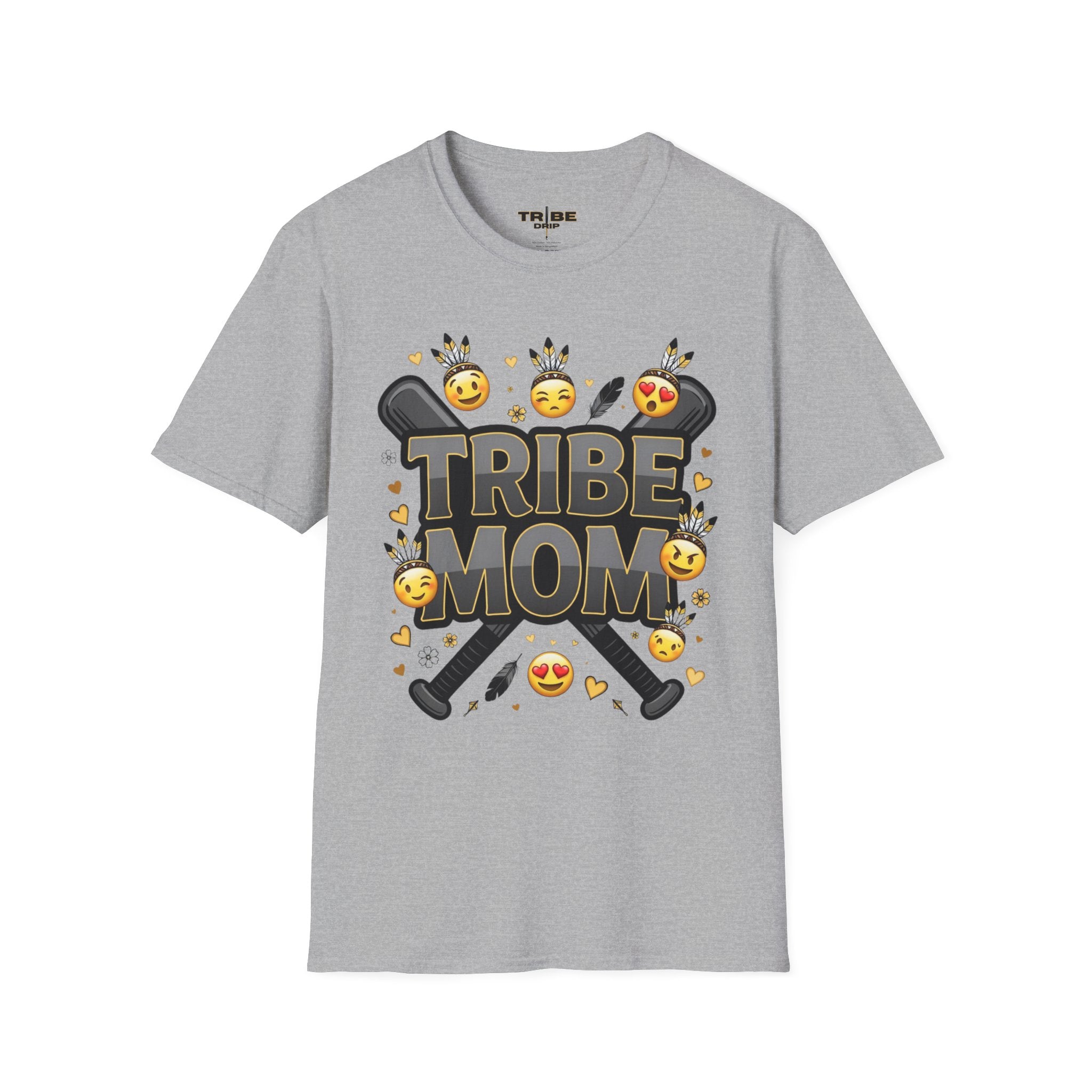 Tribe Mom T-Shirt — Baseball Mom Emoji Team Shirt
