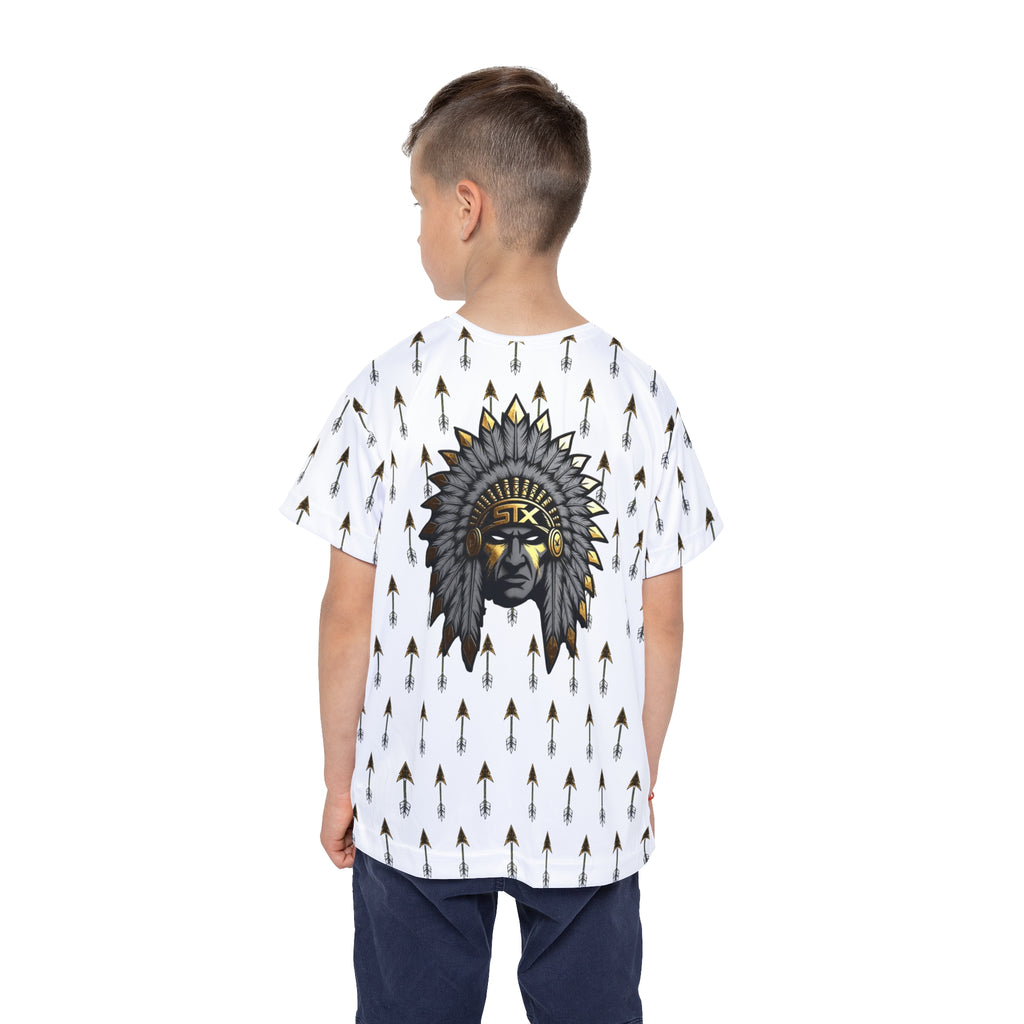 Kids Jersey — Arrow Pattern with Native Chief Graphic