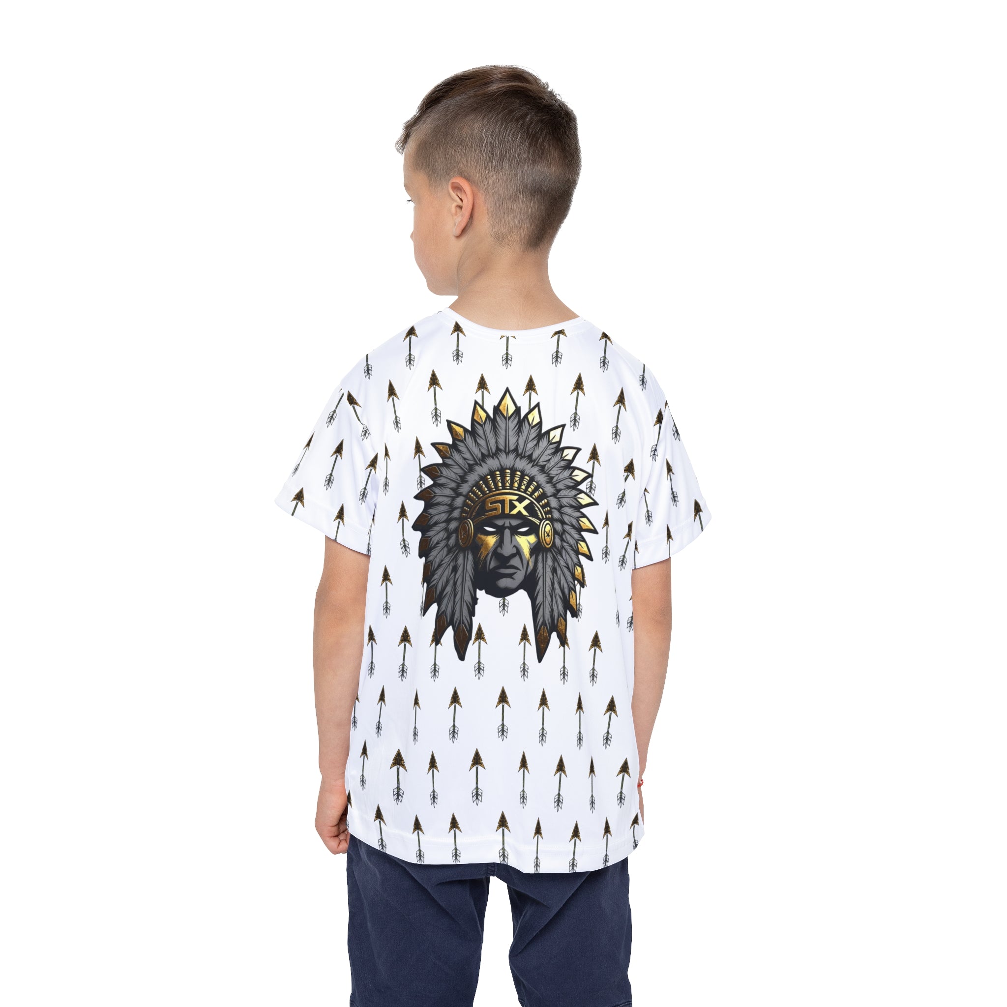 Kids Jersey — Arrow Pattern with Native Chief Graphic